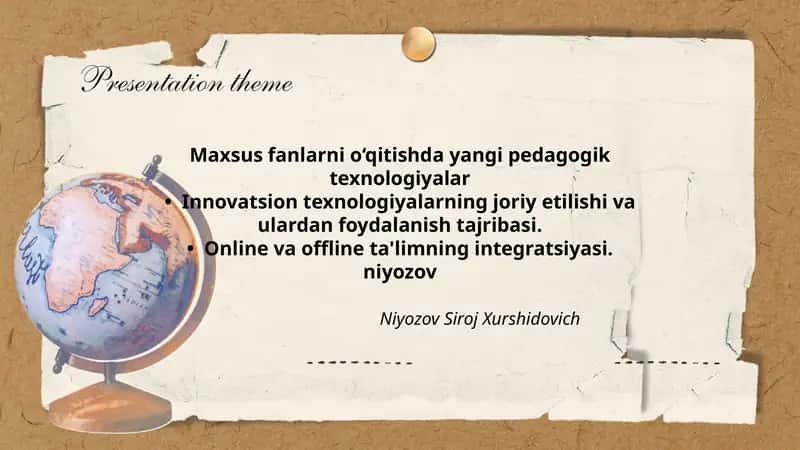 Maxsus fanlarni o‘qitishda yangi pedagogik texnologiyalar