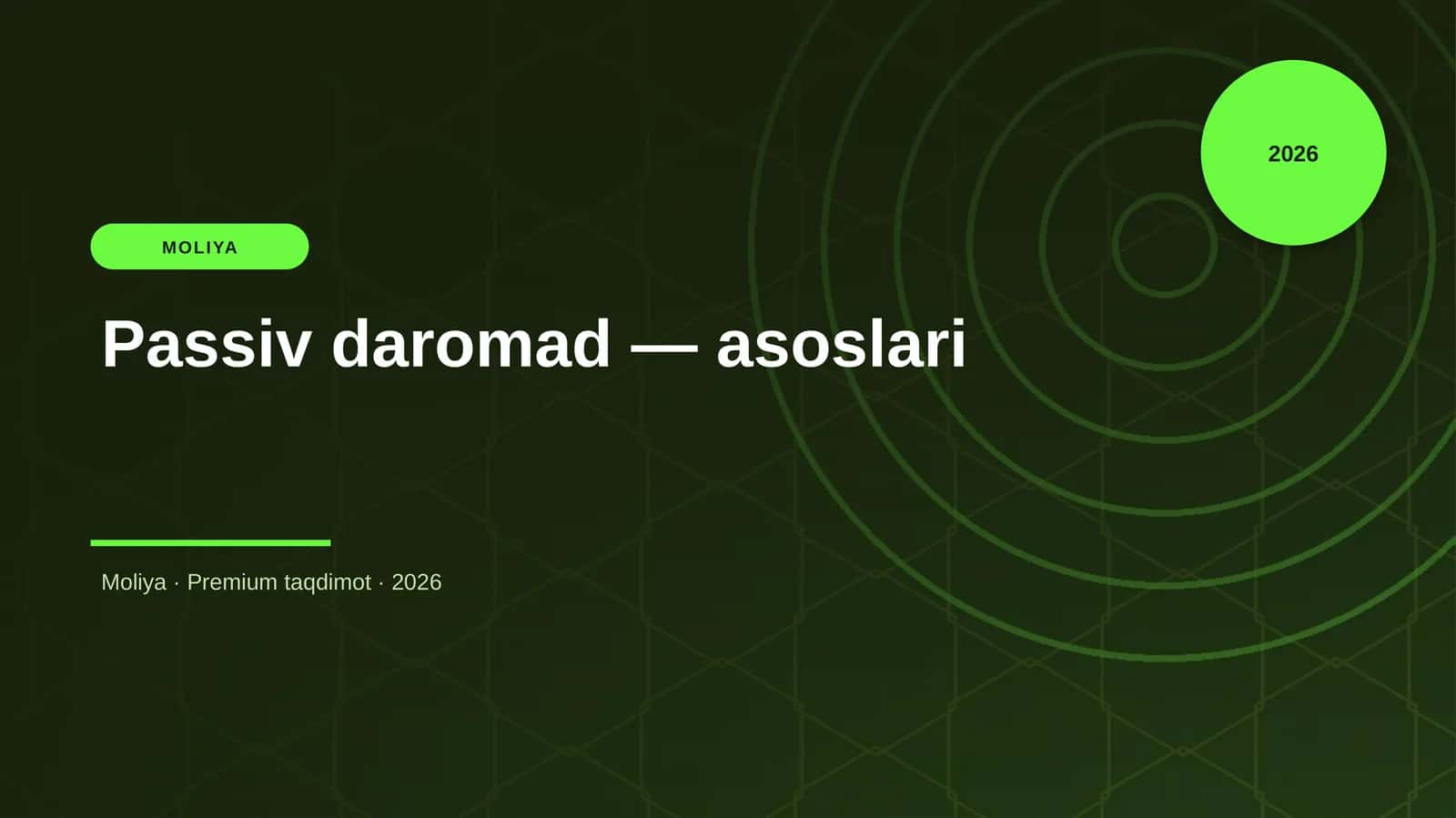 Passiv daromad — asoslari