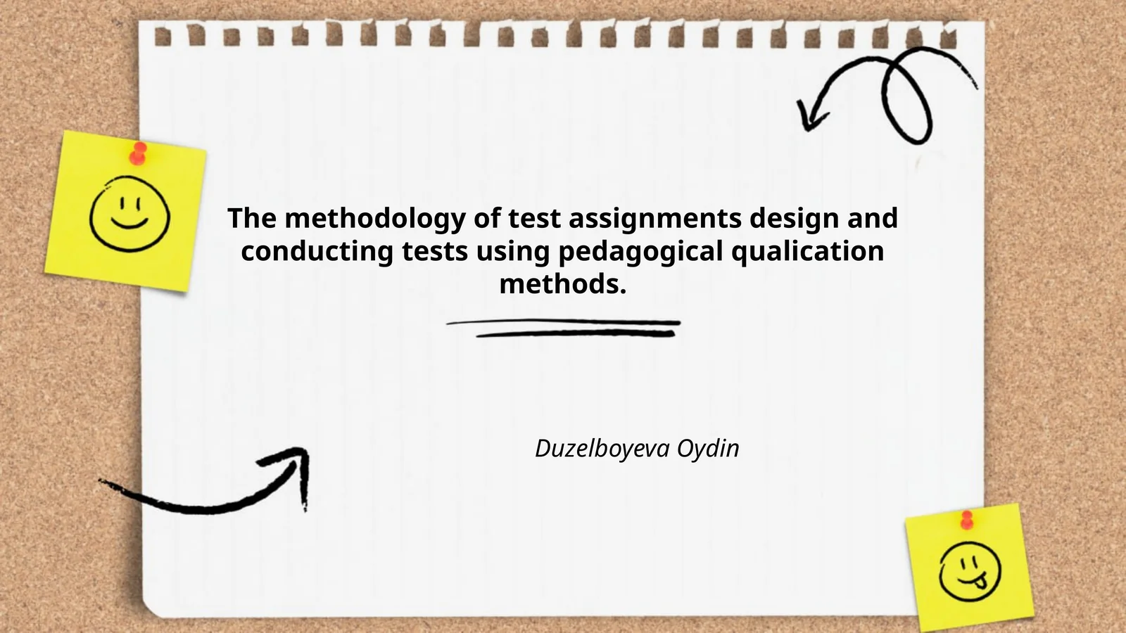 Test assignments design methodology