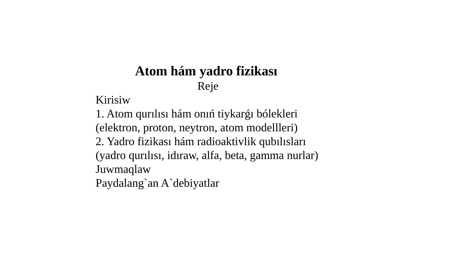 Atom hám yadro fizikasi