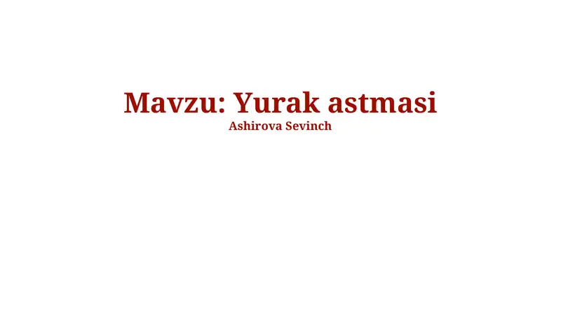 Yurak astmasi