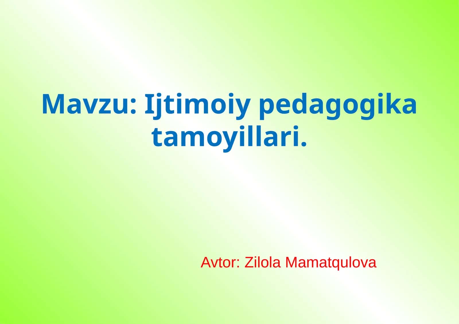 Ijtimoiypedagogikatamoyillari