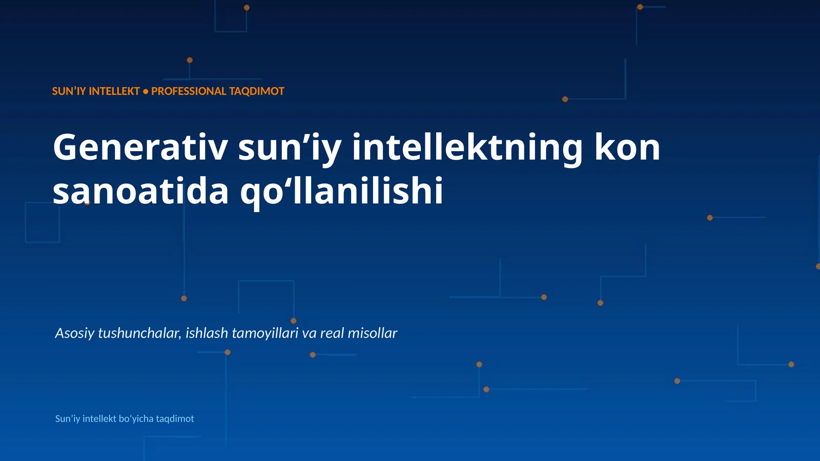 Generativ sunʼiy intellektning kon sanoatida qoʻllanilishi