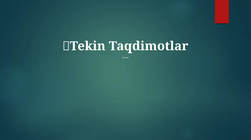 Bepul Taqdimotlar