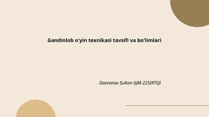 Gandinlob O'yin Texnikasi