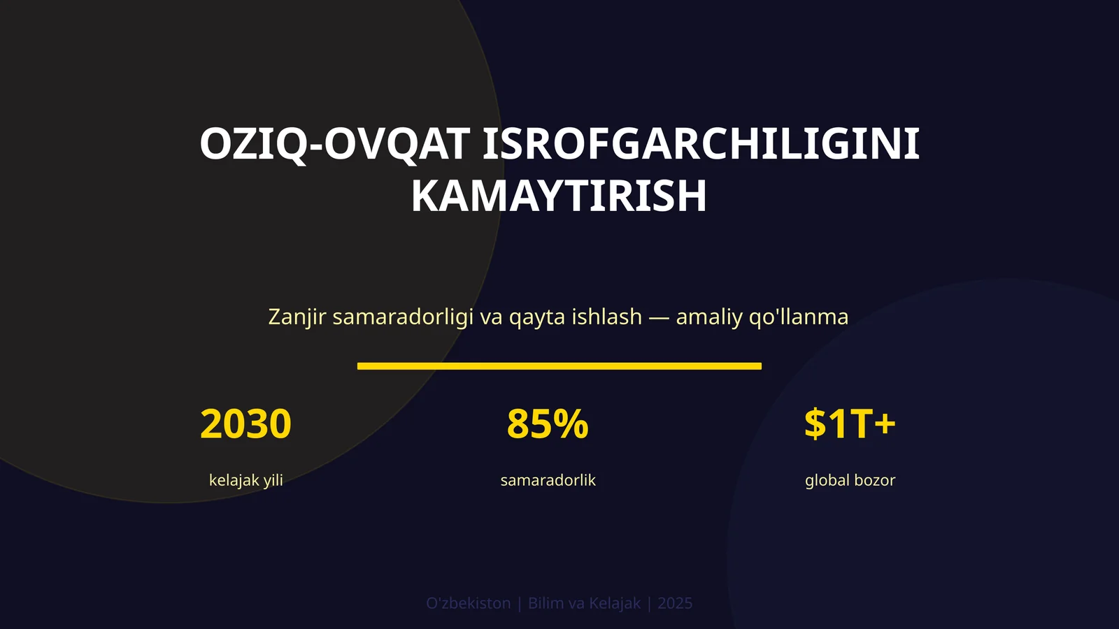 Oziq-ovqat isrofgarchiligini kamaytirish