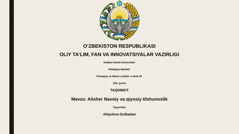Alisher Navoiy va qiyosiy tilshunoslik
