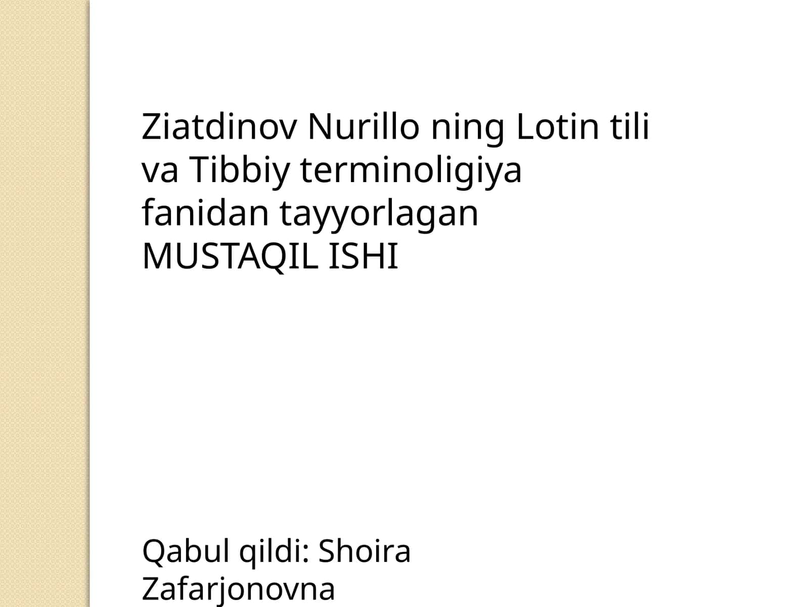 Zamonaviy tibbiyot texnologiyalari