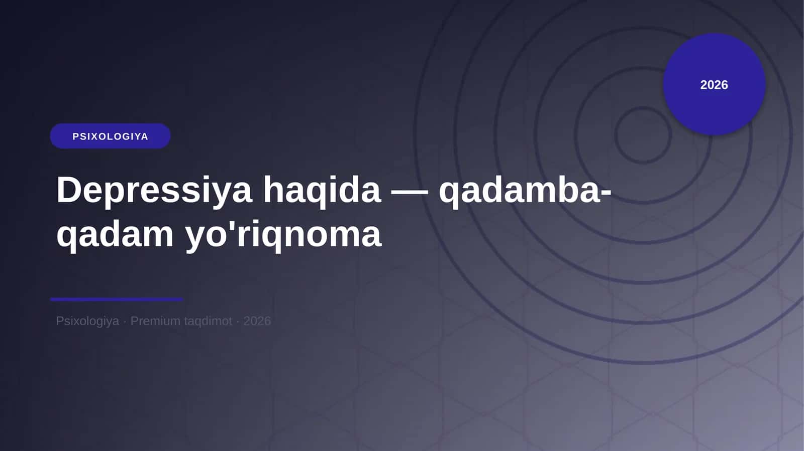 Depressiya haqida — qadamba-qadam yo'riqnoma
