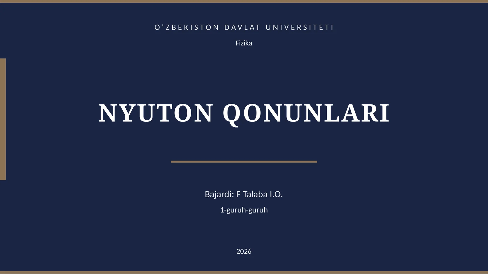 NYUTON QONUNLARI