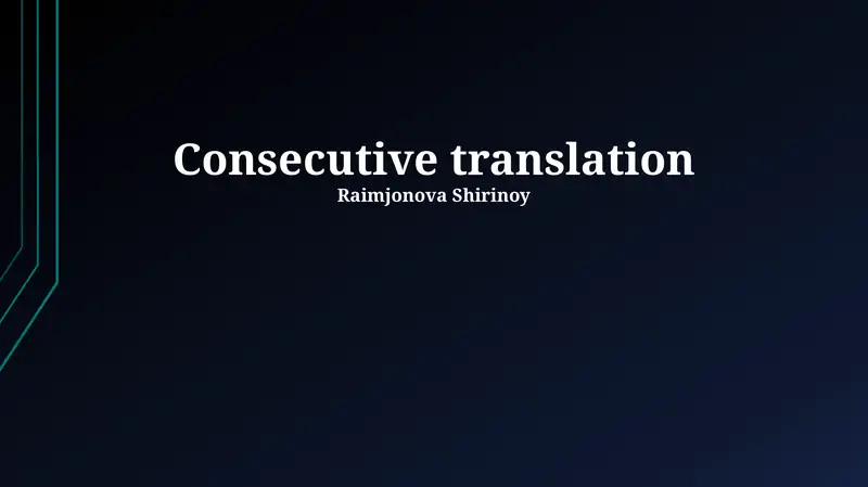 Consecutive Interpreting