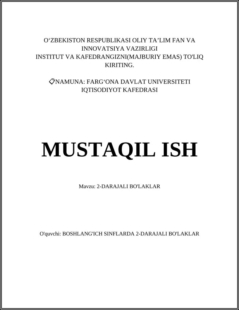2-darajali tenglamalar