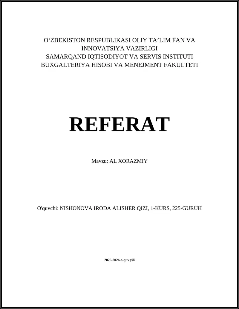 AL XORAZMIY
