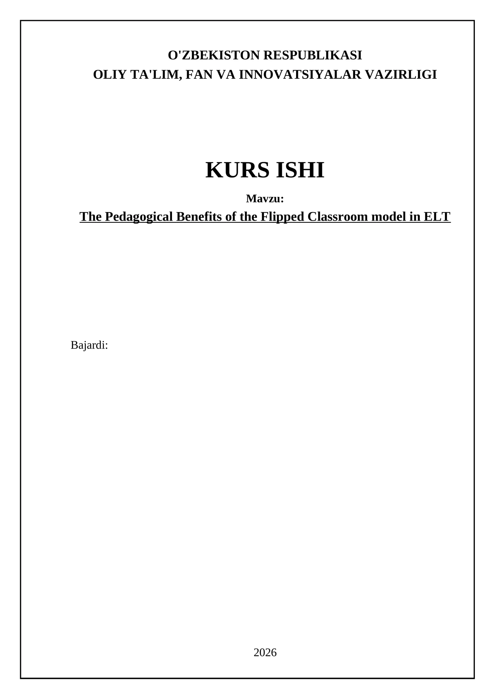 The Pedagogical Benefits of the Flipped Classroom model in ELT