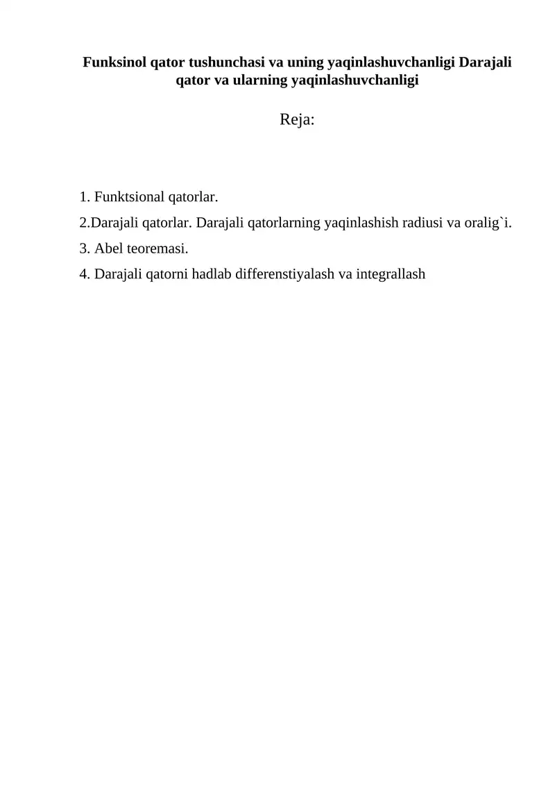 Funktsional qatorlar