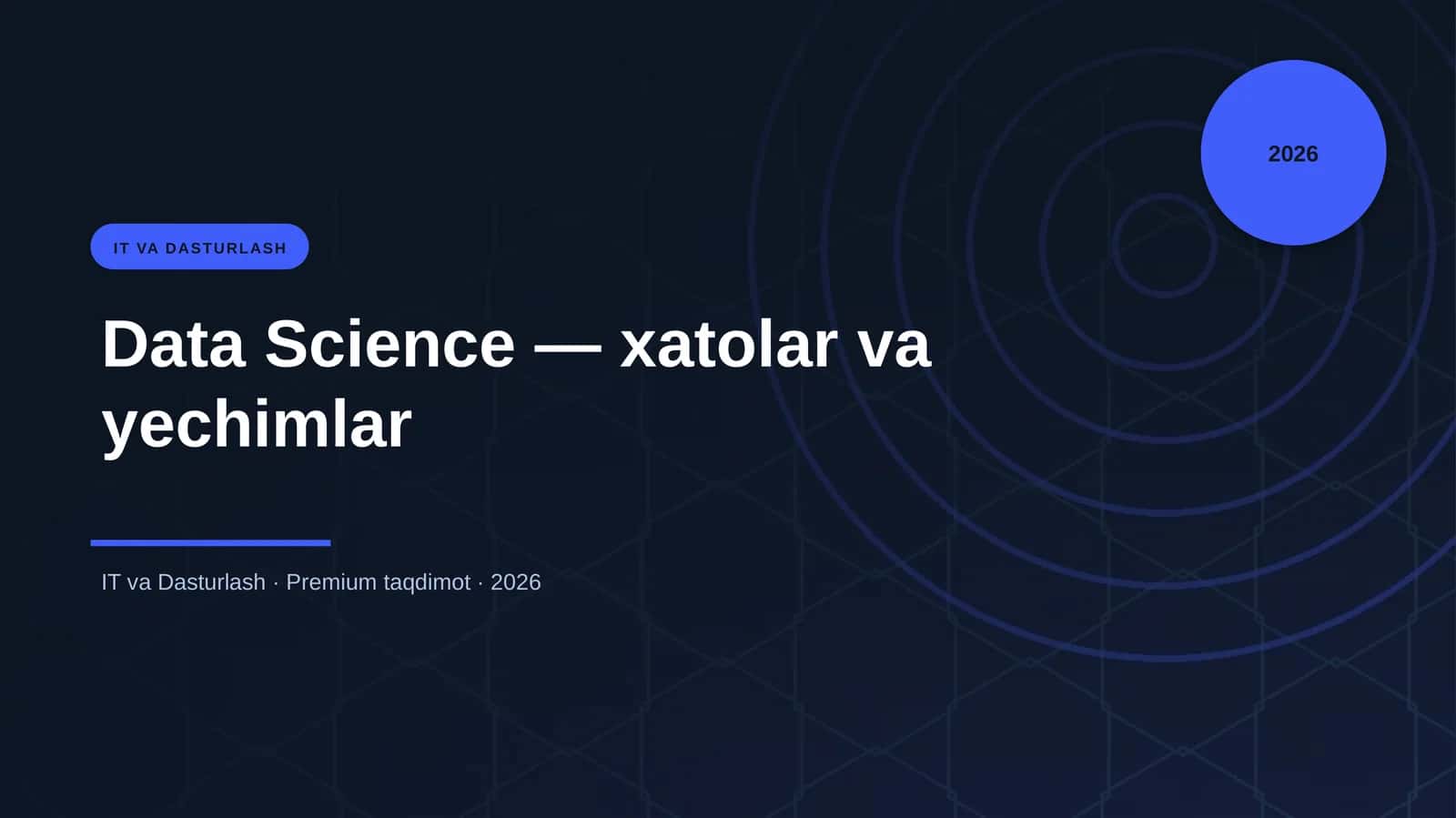 Data Science — xatolar va yechimlar