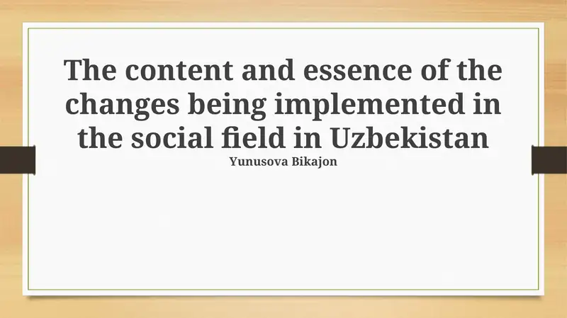 Key Social Reforms in Uzbekistan: An Overview