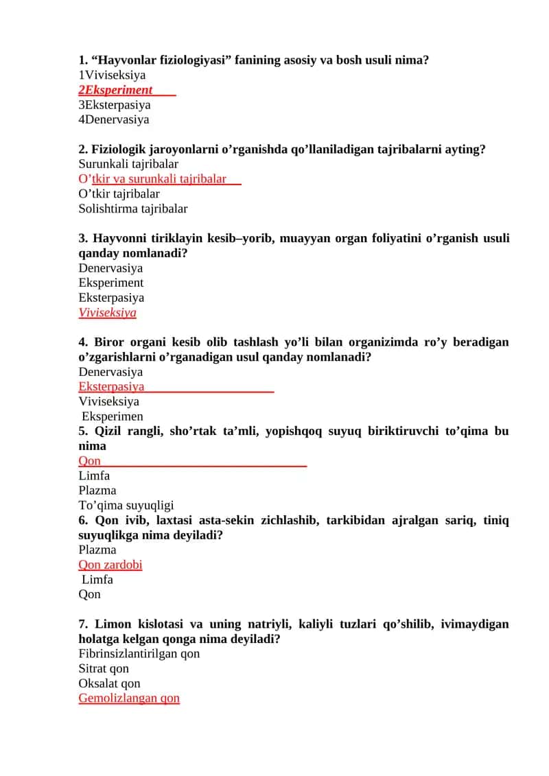 Hayvonlar fiziologiyasi