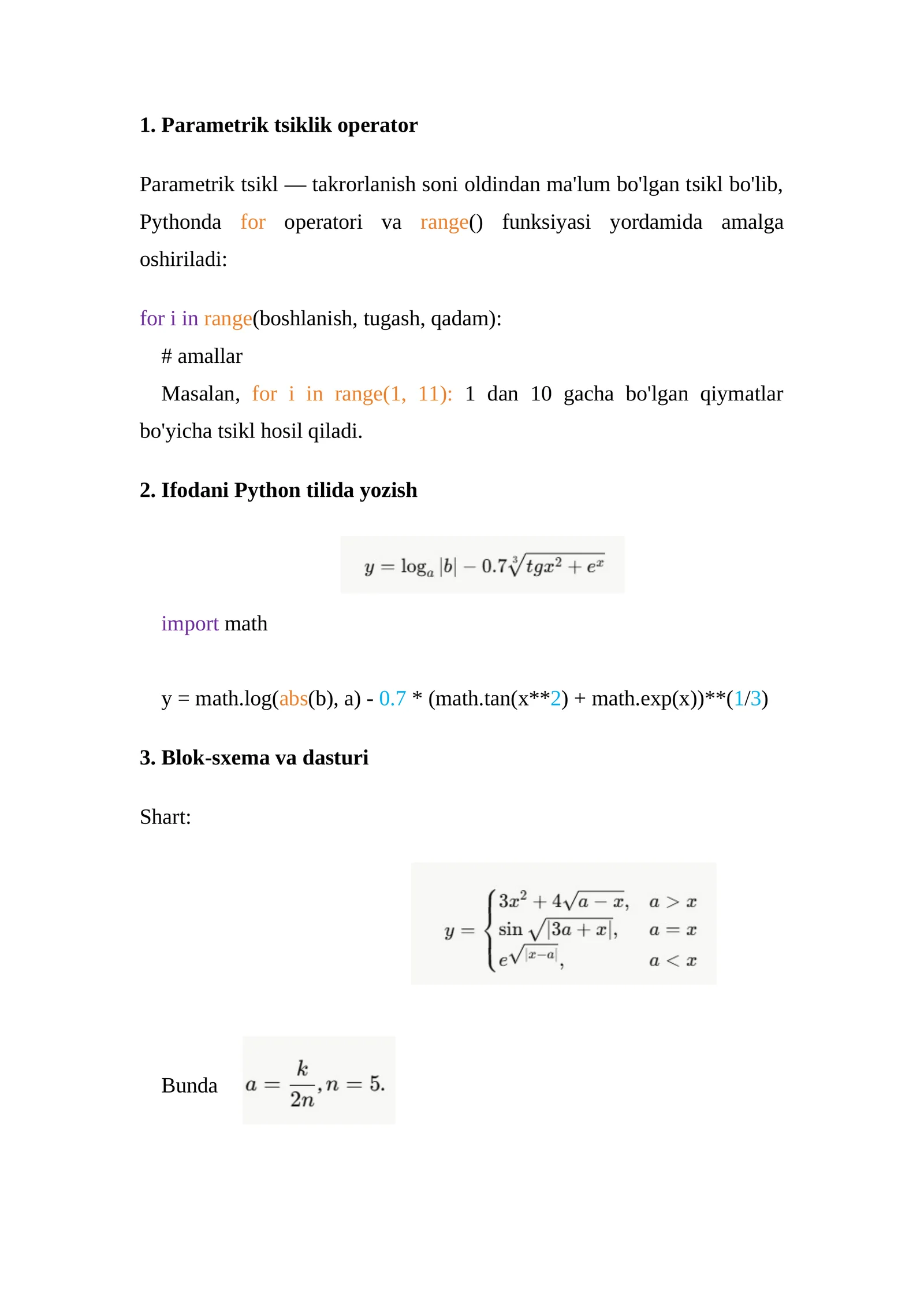 Parametrik tsiklik operator