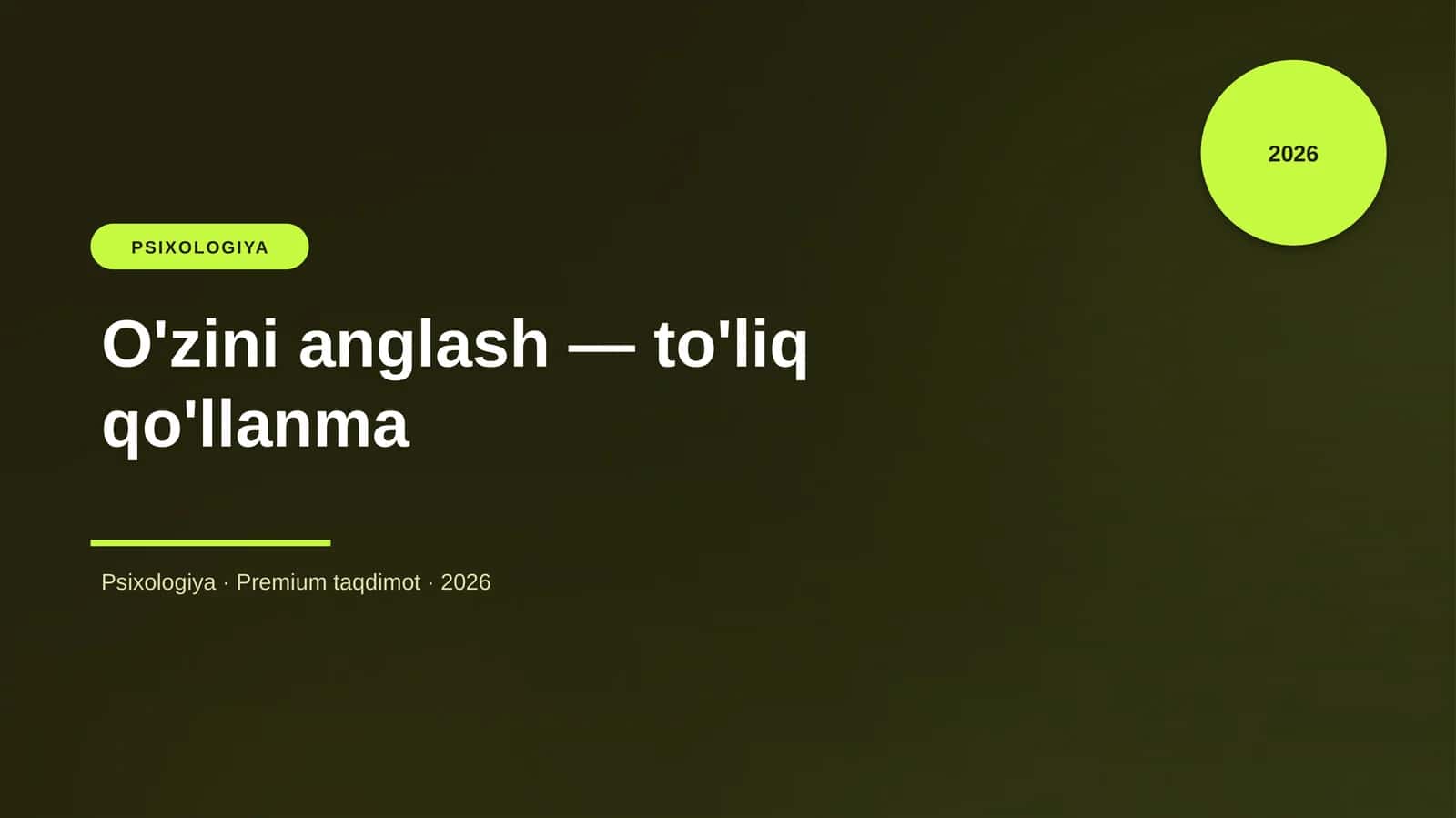 O'zini anglash — to'liq qo'llanma