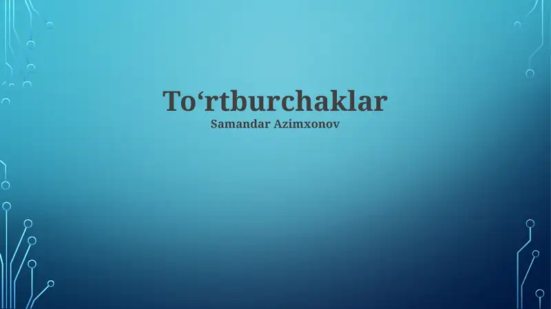 To'g'ri to'rtburchaklar geometriyasi