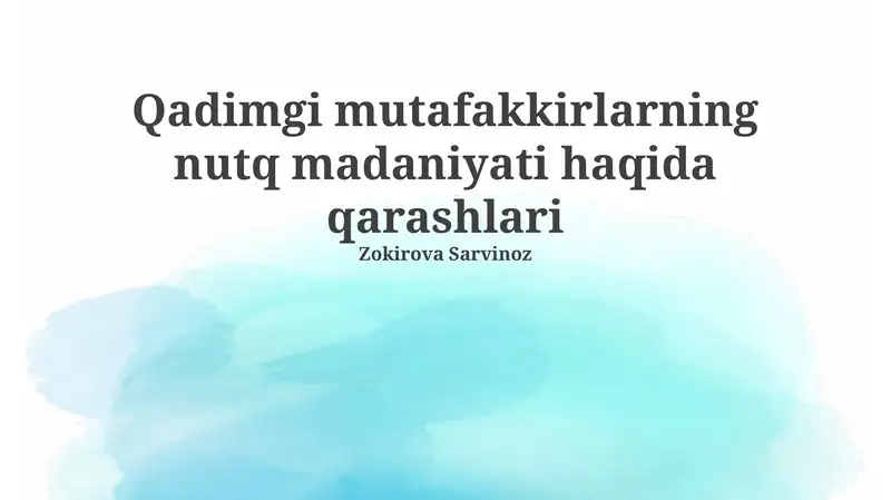 Notiqlik san'ati va uning ahamiyati