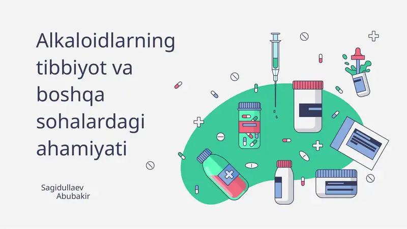 Alkaloidlarning tibbiyot va boshqa sohalardagi ahamiyati