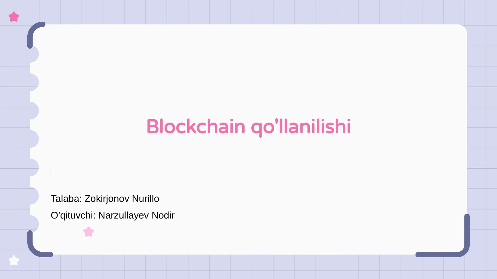 Blockchain qo'llanilishi