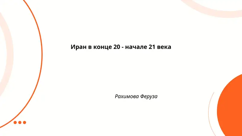 Иран в конце 20 - начале 21 века