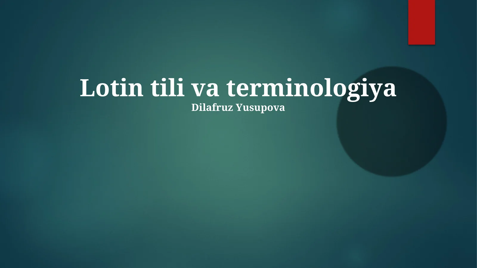 Lotin tili va terminologiya