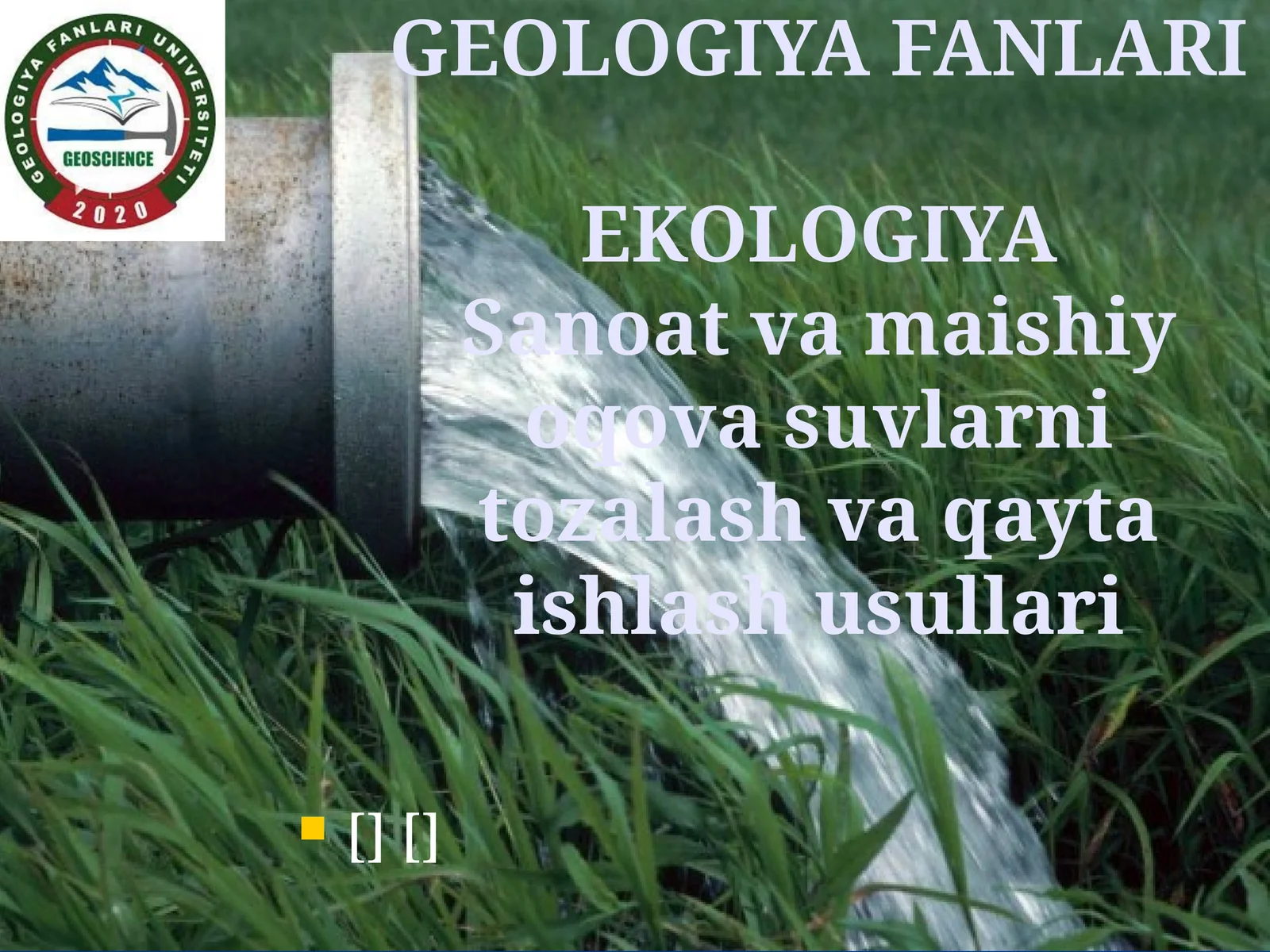 Oqova suvlarni tozalash va qayta ishlash