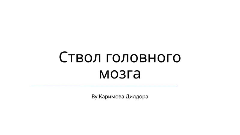 Ствол головного мозга