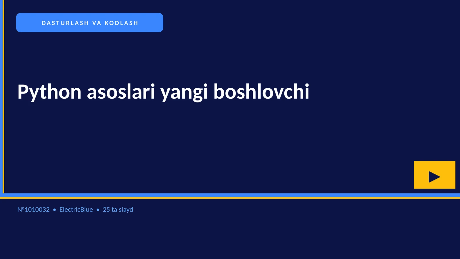 Python asoslari yangi boshlovchi