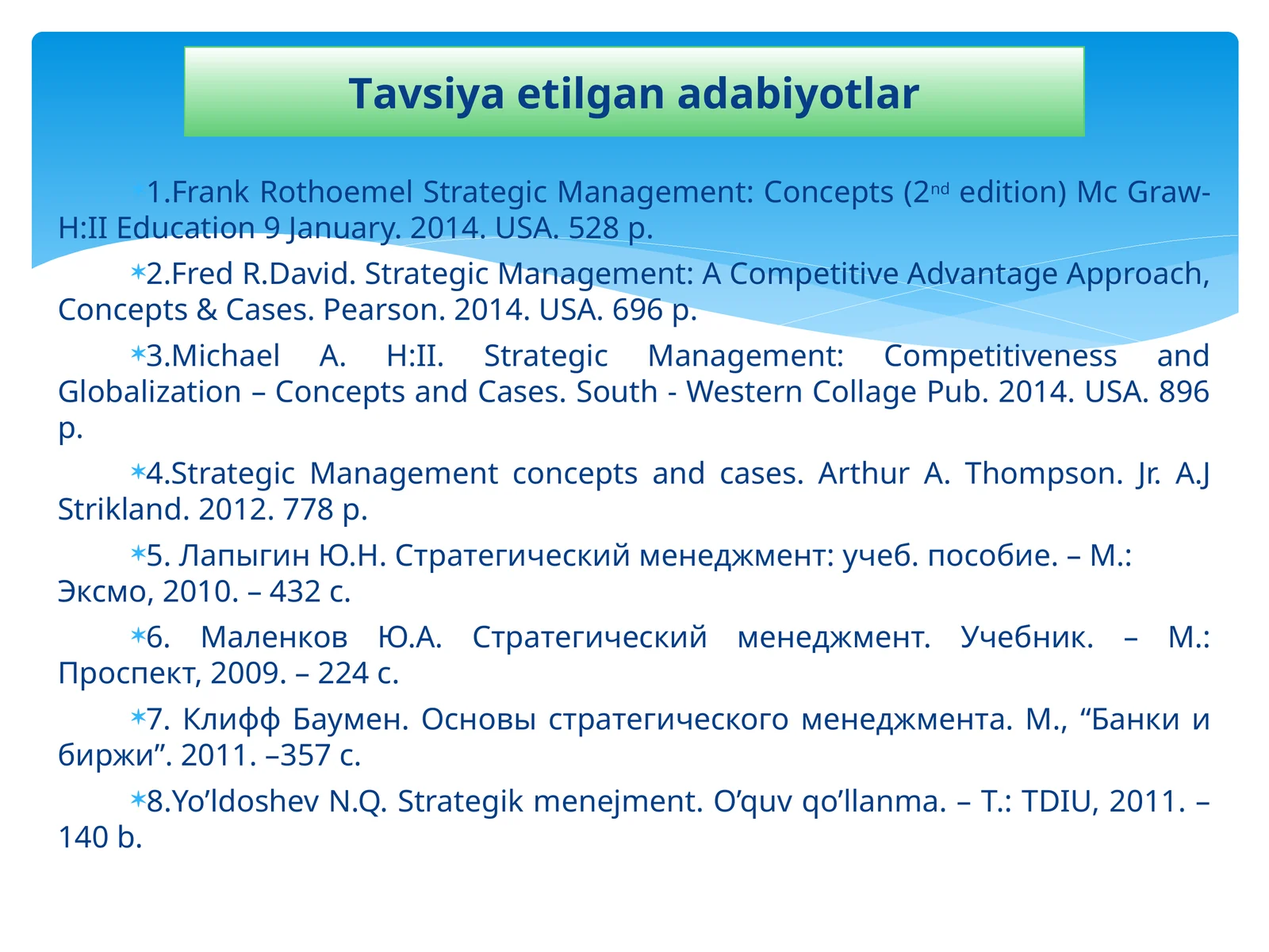 Strategic Management: Concepts (2nd edition)