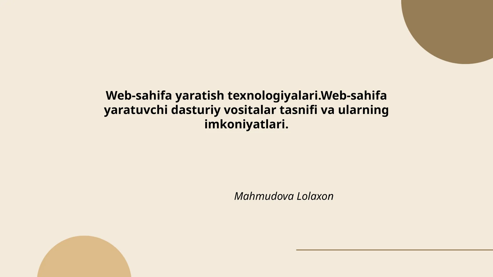 HTML asoslari