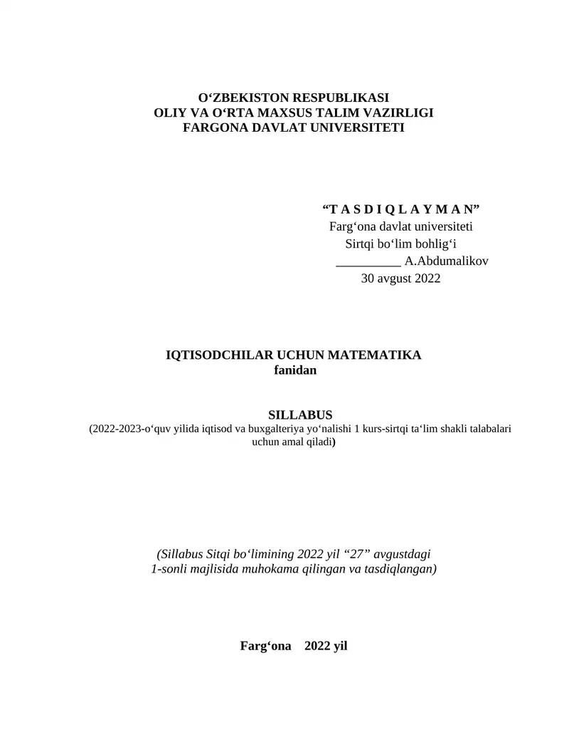 Iqtisodchilar uchun matematika