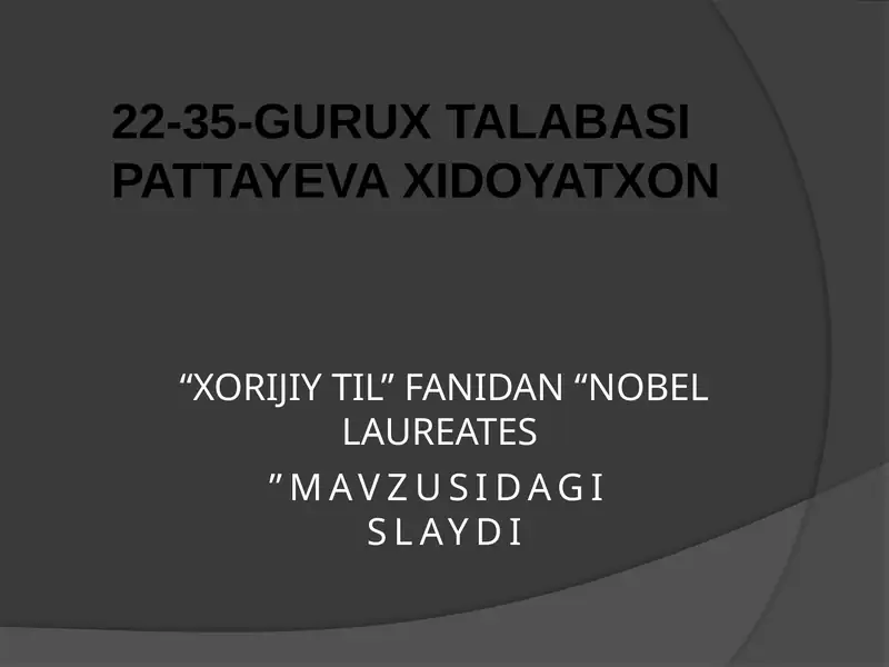 NOBEL LAUREATES