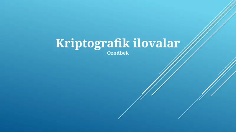 Kriptografik ilovalar