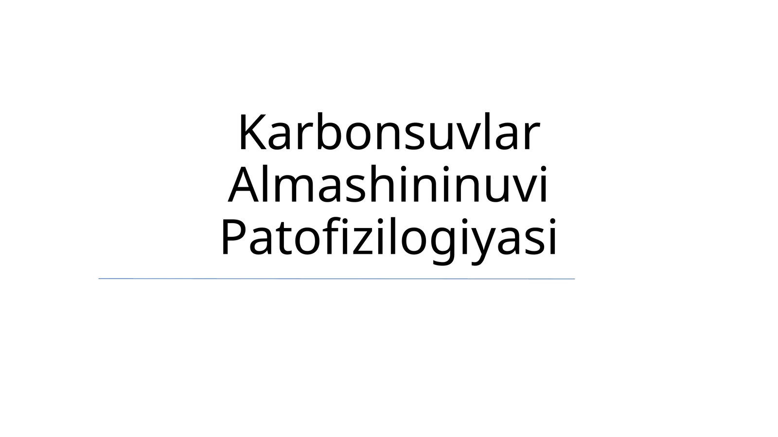 Karbonsuvlar Almashininuvi Patofizilogiyasi