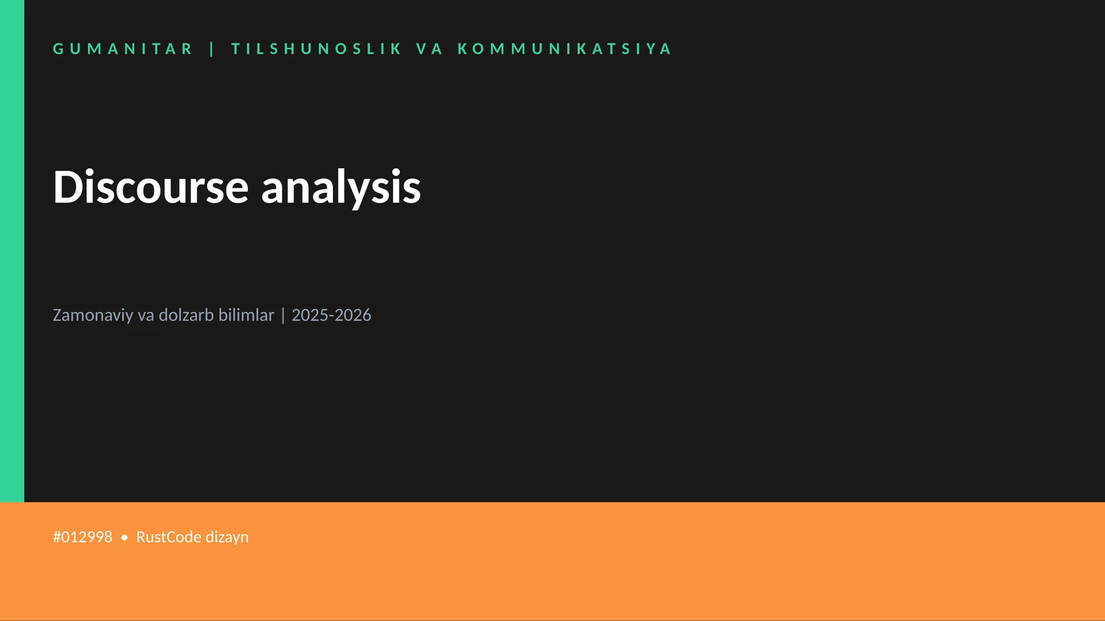Discourse analysis