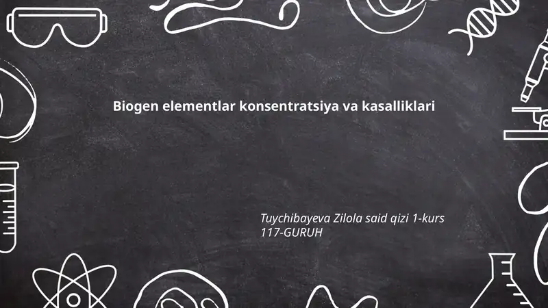Biogen elementlar konsentratsiya va kasalliklari