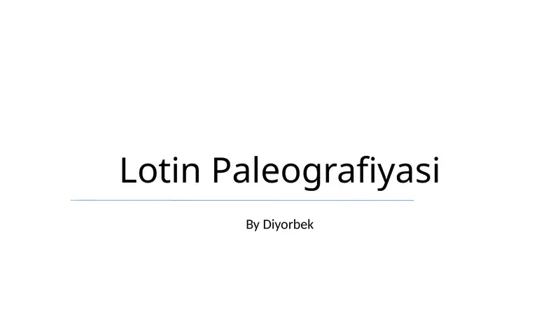 Lotin Paleografiyasi