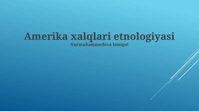 Amerika xalqlari etnologiyasi