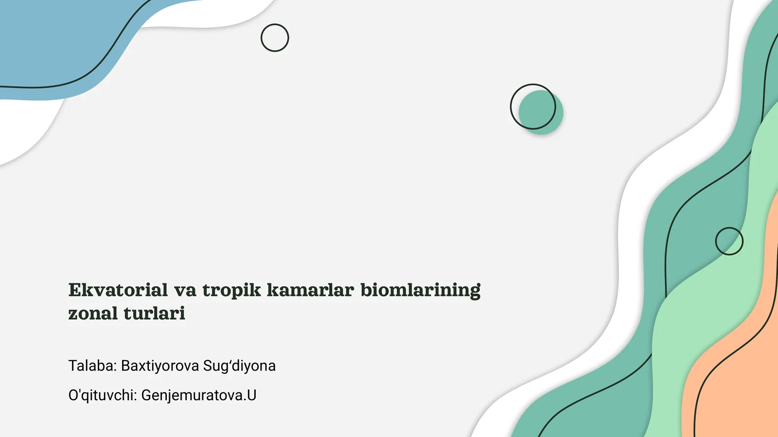 Ekvatorial va tropik kamarlar biomlarining zonal turlari