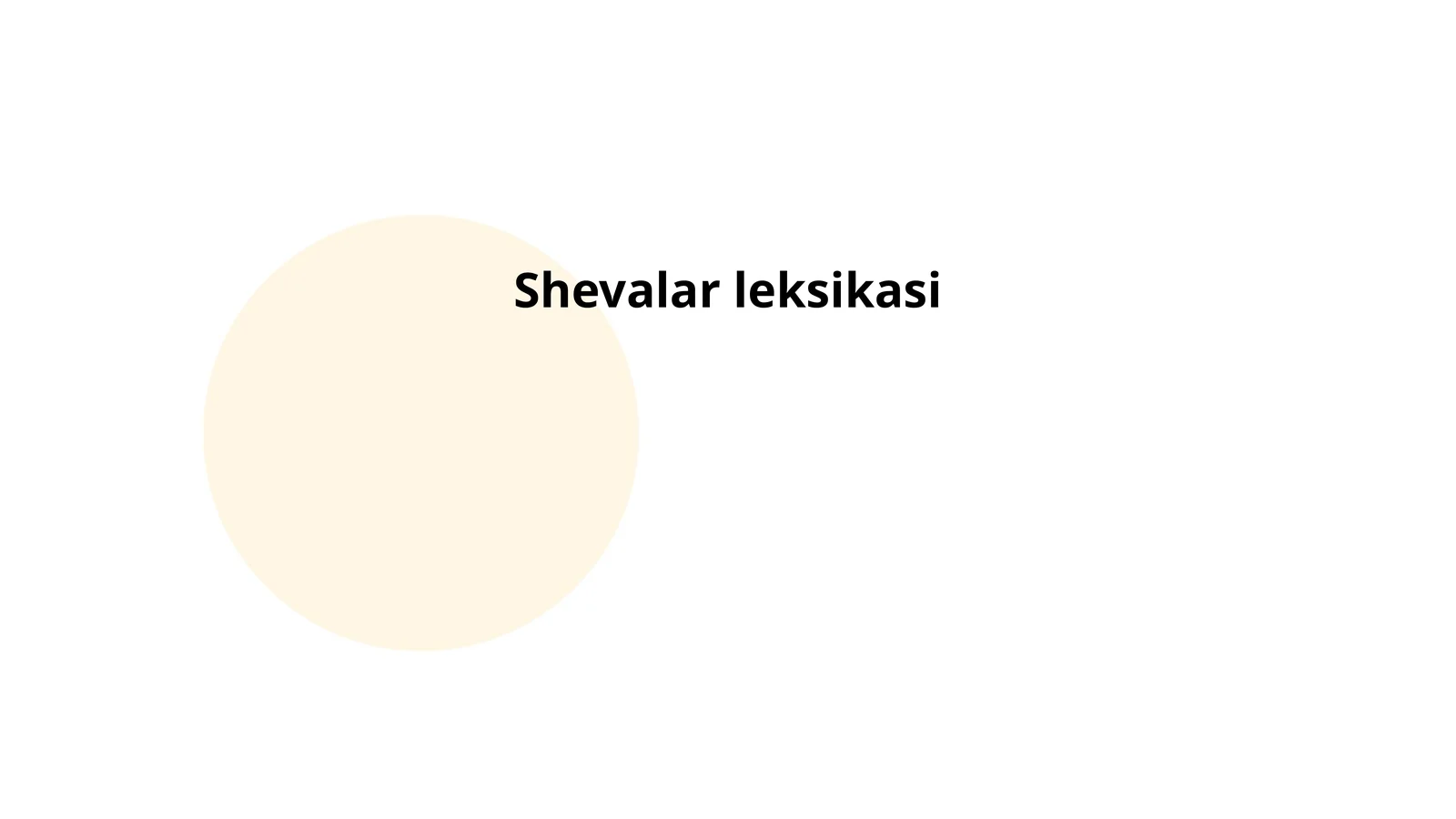 Shevalar leksikasi