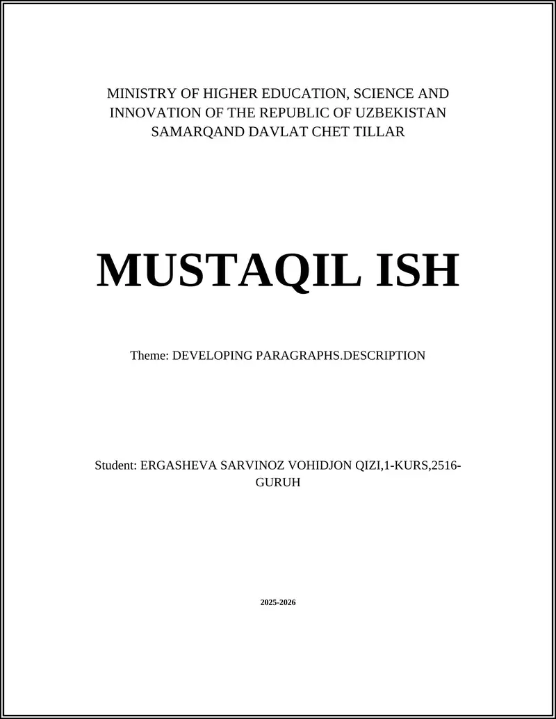 MUSTAQIL ISH