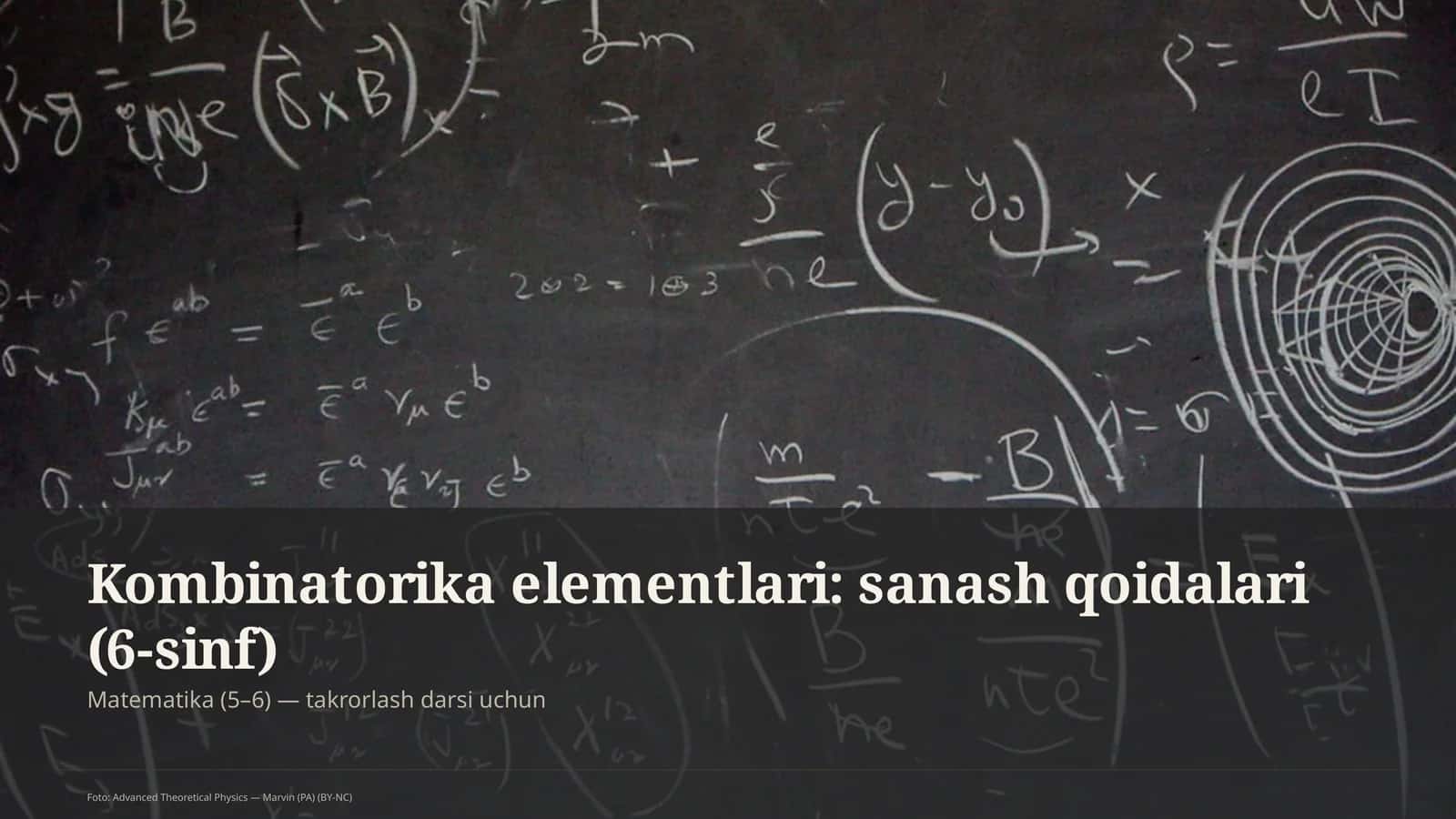 Kombinatorika elementlari: sanash qoidalari (6-sinf)