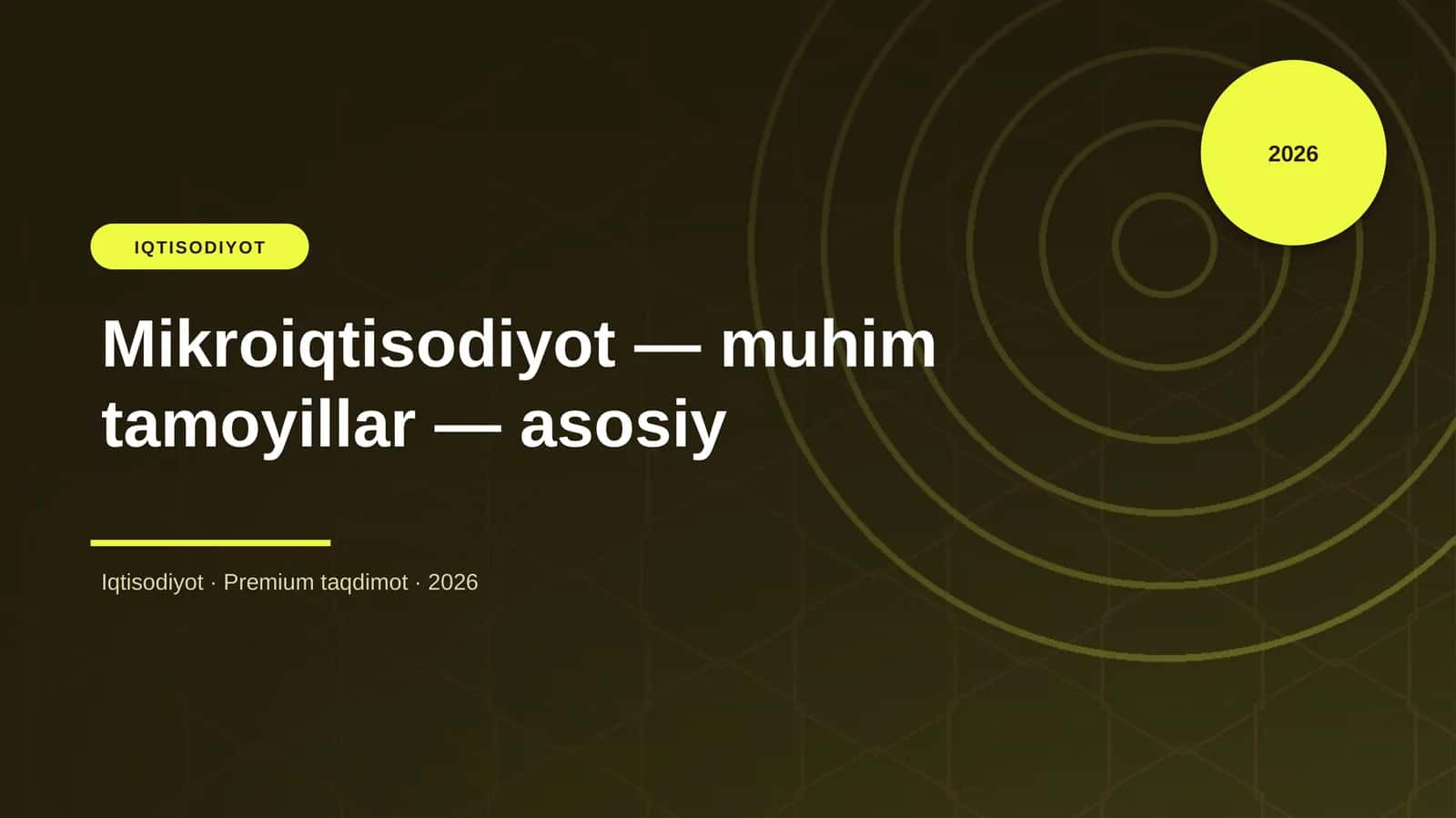 Mikroiqtisodiyot — muhim tamoyillar — asosiy