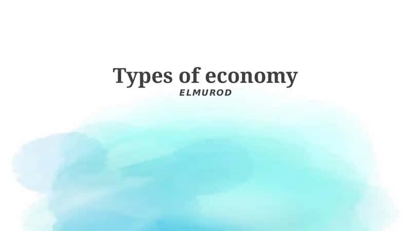 Types of economy
