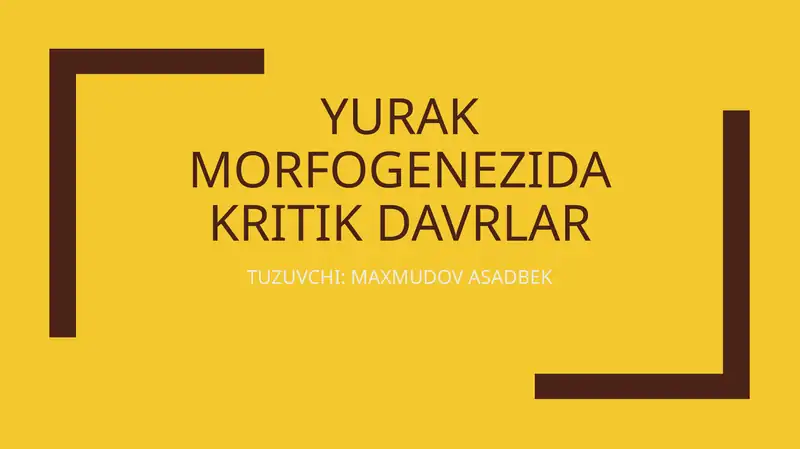 Tug‘ma yurak nuqsonlari (TYN)